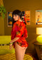 Orange Velvet Tulip Petal Sleep Short